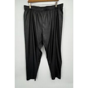 IC Connie K Pull On Crop Pants Tapered Sz 2X Stretch Black Shimmer Lightweight